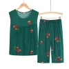 Summer casual vest set for middle-aged and elderly women, mother's wear, cotton and linen short-sleeved women's home wear, two-piece top set Specification image